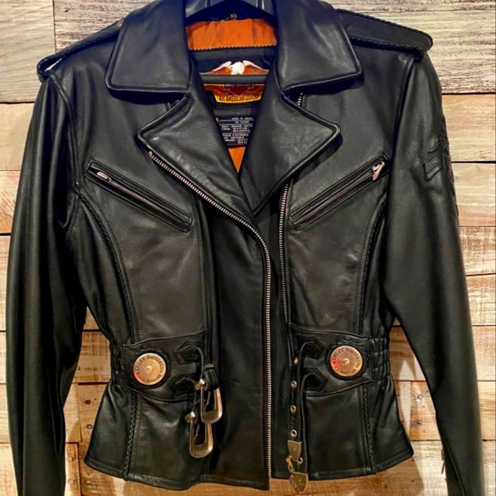 Woman's Harley Davidson Vintage bike leather Jacket